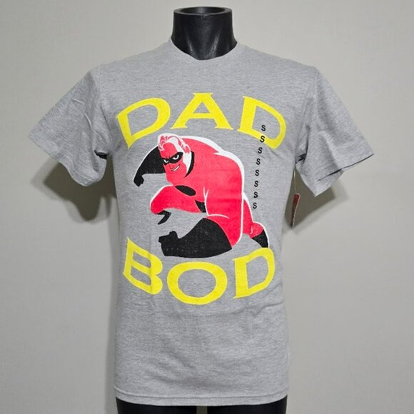 New Disney Pixar Incredibles 2 DAD BOD Mr Incredible T-Shirt Mens Small Gray Tee - Picture 3 of 8